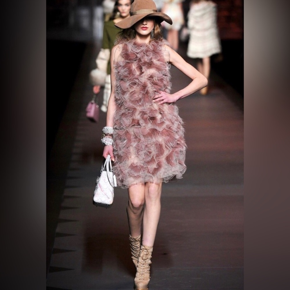 Christian Dior Fall 2011 fox fur dress